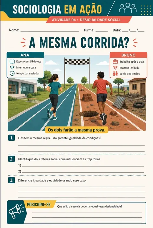 Atividade de Sociologia em Ação - A mesma corrida?